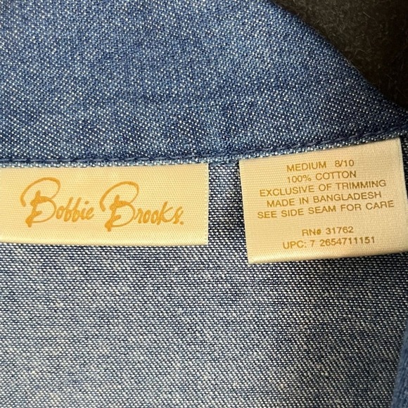 Vintage 80s 90s Bobbie Brooks Jean Jacket Embroidered Floral Cottagecore Country - Picture 9 of 10